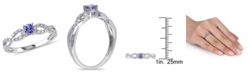 Macy's Tanzanite (1/6 ct. t.w.) and Diamond (1/10 ct. t.w.) Sterling Silver, Infinity Ring
